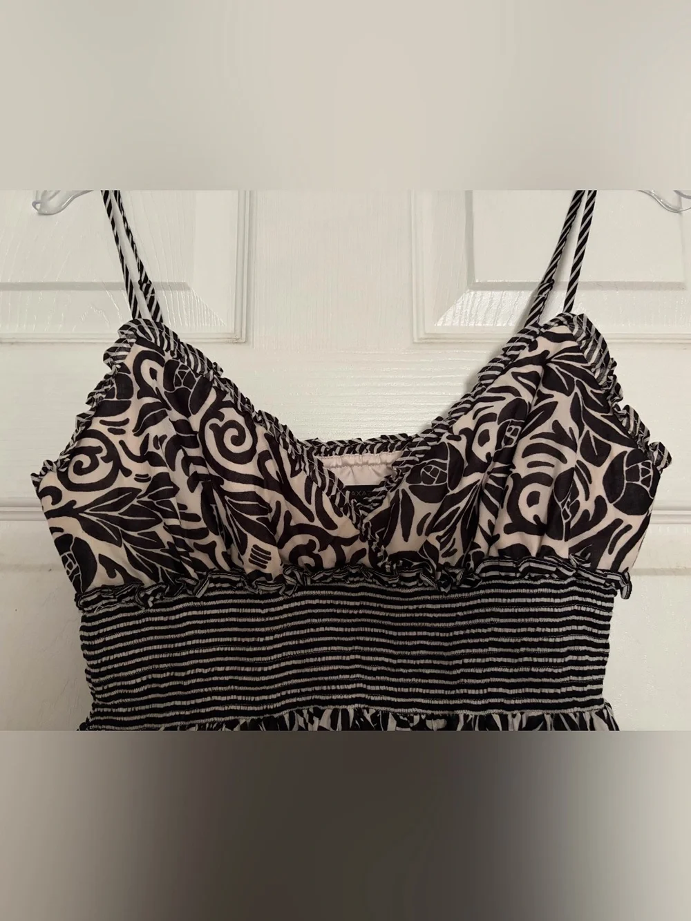 BCBGMaxAzria Black and White Floral Mini Dress